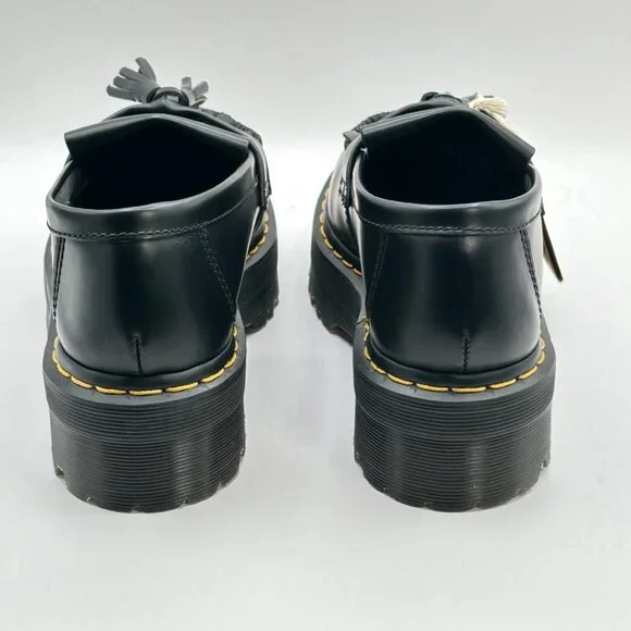 Dr. Martens Adrian Quad Black Leather Tassel Platform Loafers Women's 8 Men’s 7 - Picture 4 of 8